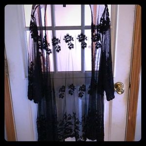Black Lace Kimono